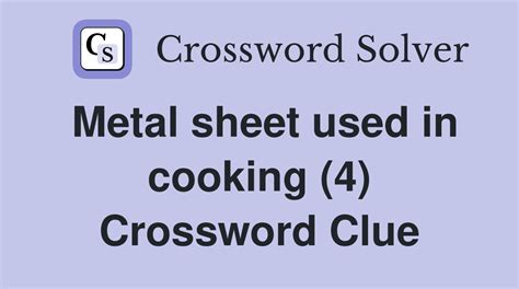 sheet metal producer crossword|Sheet metal producer Crossword Clue .